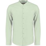 No Excess Shirt granddad solid with linen mint