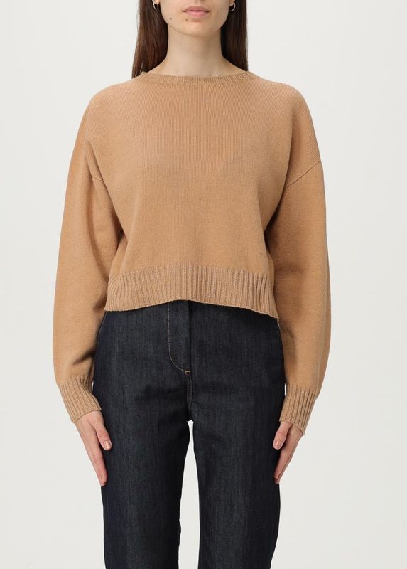 Twinset - Actitude - Gebreide Trui - Kameelkleur - Wol en Kasjmier Mix