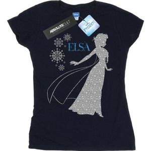 Li-cense Disney dames frozen elsa kerst silhouet katoenen t-shirt