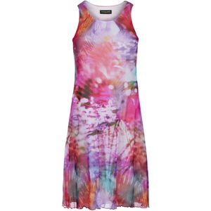 A-lijn Jurk - Abstracte Veelkleurige Print - Gevoerd Katoen - Mouwloos