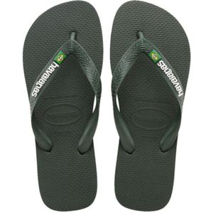 Havaianas Brasil logo | green/olive green teenslippers unisex