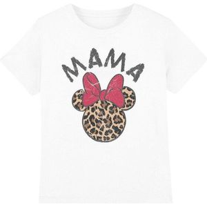 Disney Kinderen/kids mama minnie mouse luipaardprint moederdag t-shirt