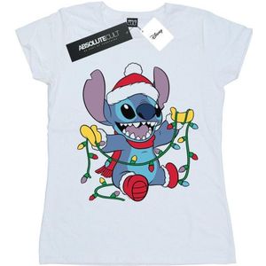 Li-cense Disney dames lilo and stitch kerstverlichting katoenen t-shirt