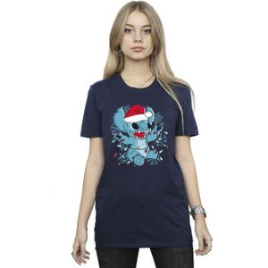 Li-cense Disney dames lilo and stitch kerstlichtjes schets katoenen vriendje t-shirt