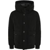 Woolrich heren Bomberjack van Ramar Cloth met capuchon Zwart Grootte 3XL
