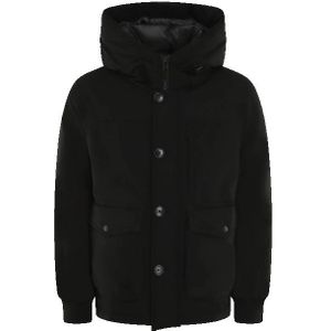 Woolrich heren Bomberjack van Ramar Cloth met capuchon Zwart Grootte 3XL