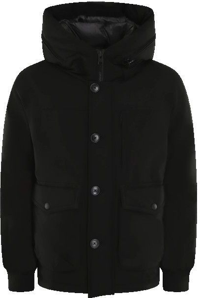 Woolrich heren Bomberjack van Ramar Cloth met capuchon Zwart Grootte 3XL