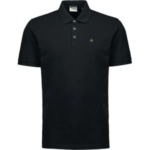 No Excess Polo korte mouw pique garment dyed black