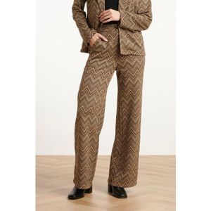 Smashed Lemon - Broek - Zand en Goud - Zigzagprint - Losvallend en Lang