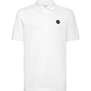 Philipp Plein - Slim Fit Polo Shirt Skully Gang - Wit - Katoen