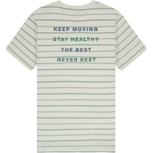 Kultivate T-shirt best egret -green striped