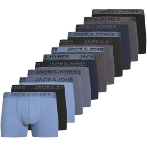 Jack & Jones Heren boxershorts trunks jacshade blauw/grijs/zwart 12-pack