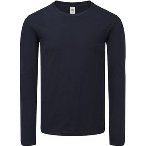 Fruit of the Loom - T-shirt - Zwart - Katoen - Crew Neck - Lange Mouwen