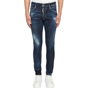 Dsquared2 - Super Twinky Jean - Effen Blauw - Skinny Spijkerbroek