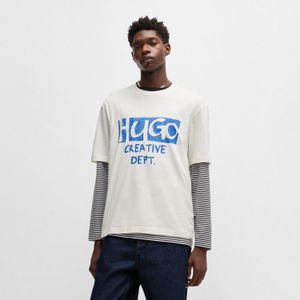 Hugo - T-shirt - Wit - Katoen - Regular Fit - Korte Mouwen