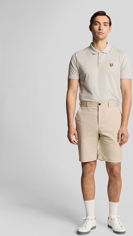 Lyle & Scott - Course Stretch Chino Shorts - Wit - Korte Broeken