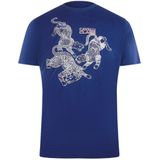 Cavalli Class - Premium Katoenen T-shirt - Blauw - Opvallende Print