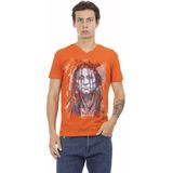 Native American Print V-hals T-shirt