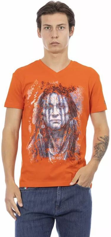 Native American Print V-hals T-shirt