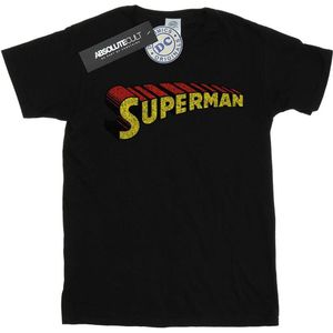 DC Comics Dames superman telescopisch gekraakt logo katoenen vriendje t-shirt