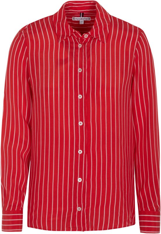 Tommy Hilfiger - Klassieke Blouse - Rood - Katoen