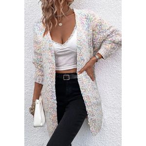 Multikleur Fluffy Gebreide Cardigan