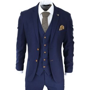 Heren - Birdseye - 3-delig Pak - Marineblauw