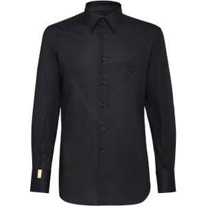 Overhemd - Slim Fit - Stretch Poplin Katoen - Milano - Met Embleem