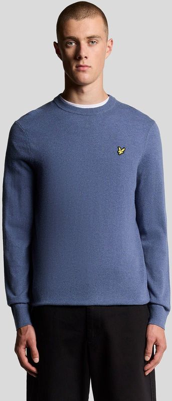 Lyle & Scott - Lamswol Blend - Ronde Hals Trui - Grijs