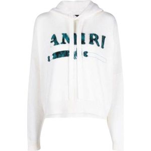 Amiri - MA Bar-logo - Gebreide Hoodie - Wit