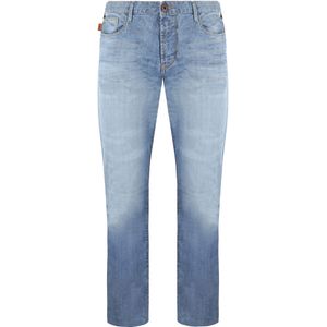 Emporio Armani - Slim Fit - Verwrongen Jeans - Distressed Blue