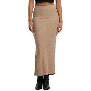 Urban Classics Dames geribbelde maxi rok met hoge split