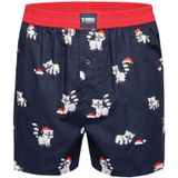 Happy Shorts X heren wijde boxershort met binnenbroek kerst wasbeer print