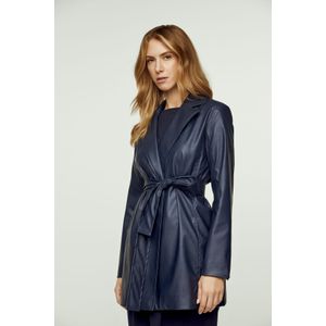 Navy - Leren Jasje - Met Riem
