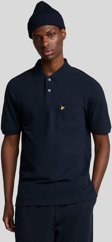 Lyle & Scott - Linnenmix Poloshirt - Donkerblauw
