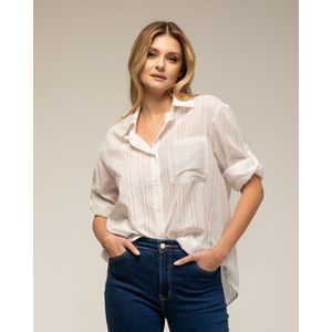 Shirt - Getextureerd - Lange Mouwen - Met Zak Aan De Voorkant