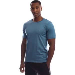 C.P. Company - 70/2 - T-shirt - Egeïsch Blauw - Gemerceriseerd Jersey met Logo Patch