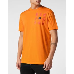Philipp Plein - T-shirt - Oranje - Katoenen Jersey - Ronde Hals