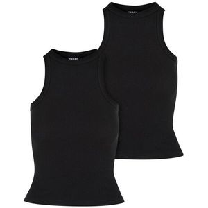 Urban Classics Dames ribbed racerback top (set van 2)