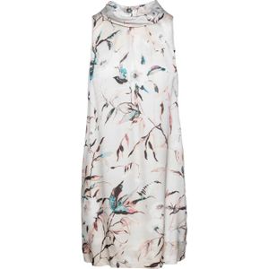 Rechte Mouwloze Satijnen Jurk - Mouwloos - Geweven Satijn - Crème