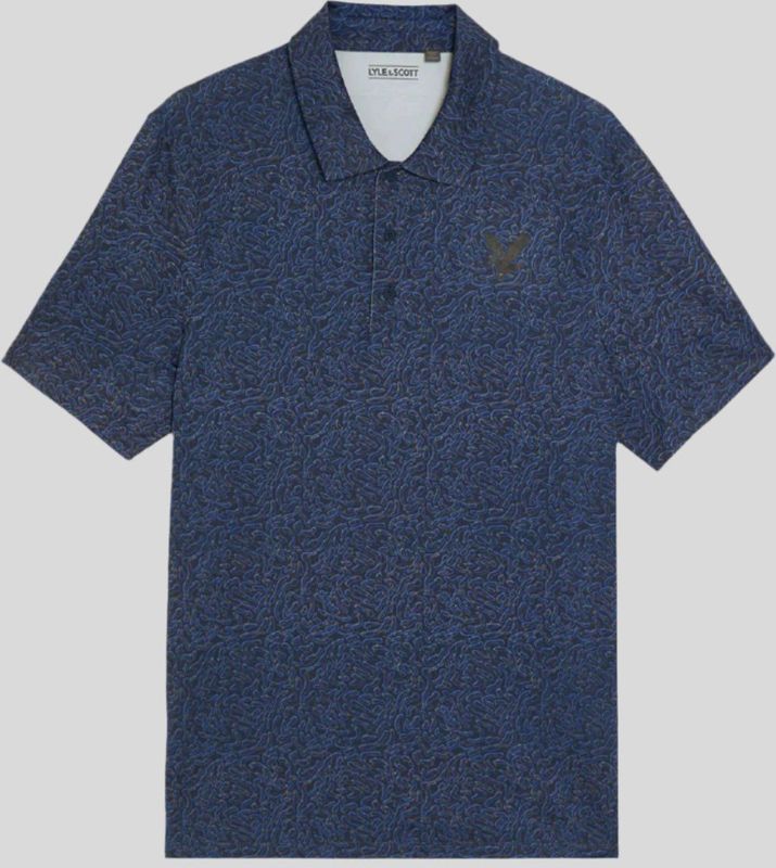Lyle & Scott - Golf Contour Print - Poloshirt - Blauw
