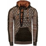 Rusty Neal - Grof Gebreide Hoodie - Casual Pasvorm - Met 1/2 Rits