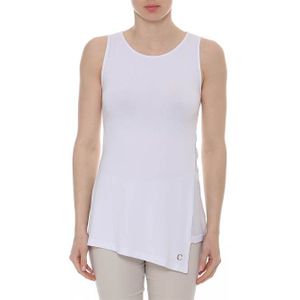 Top - Wit - Asymmetrisch - Mouwloos - Ronde Halslijn