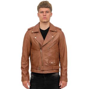 Brando - Antalya - Leren Bikerjack - Aardkleur