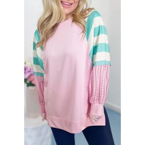 Gestreepte Mouwen Relaxed Fit Top
