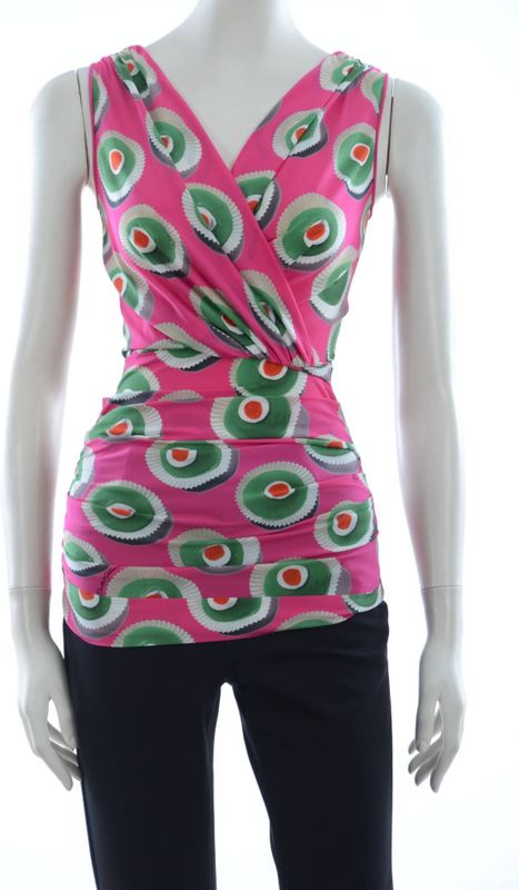 Dolce & Gabbana Dames Roze Zijden Stretch Siciliaanse Taart Top