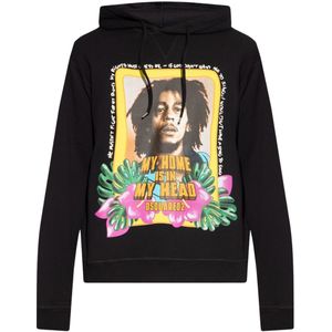 Dsquared2 - Cool Fit - Hoodie - Zwart - Bob Marley-logo