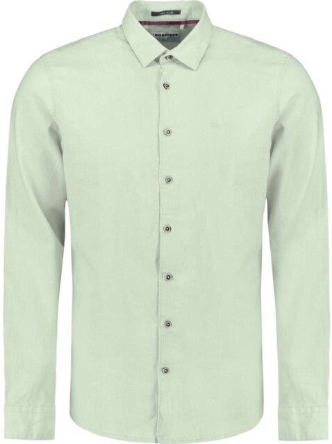 No Excess Shirt solid with linen mint