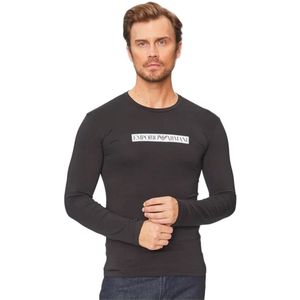 Longsleeve - Zwart - Jersey - Ronde Hals - Logoprint