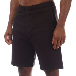 C.P. Company - Diagonaal Verhoogde Fleece Logo Shorts - Zwart